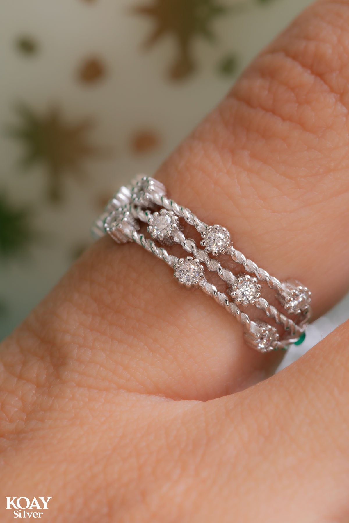 Zircon Triple Layer Ring