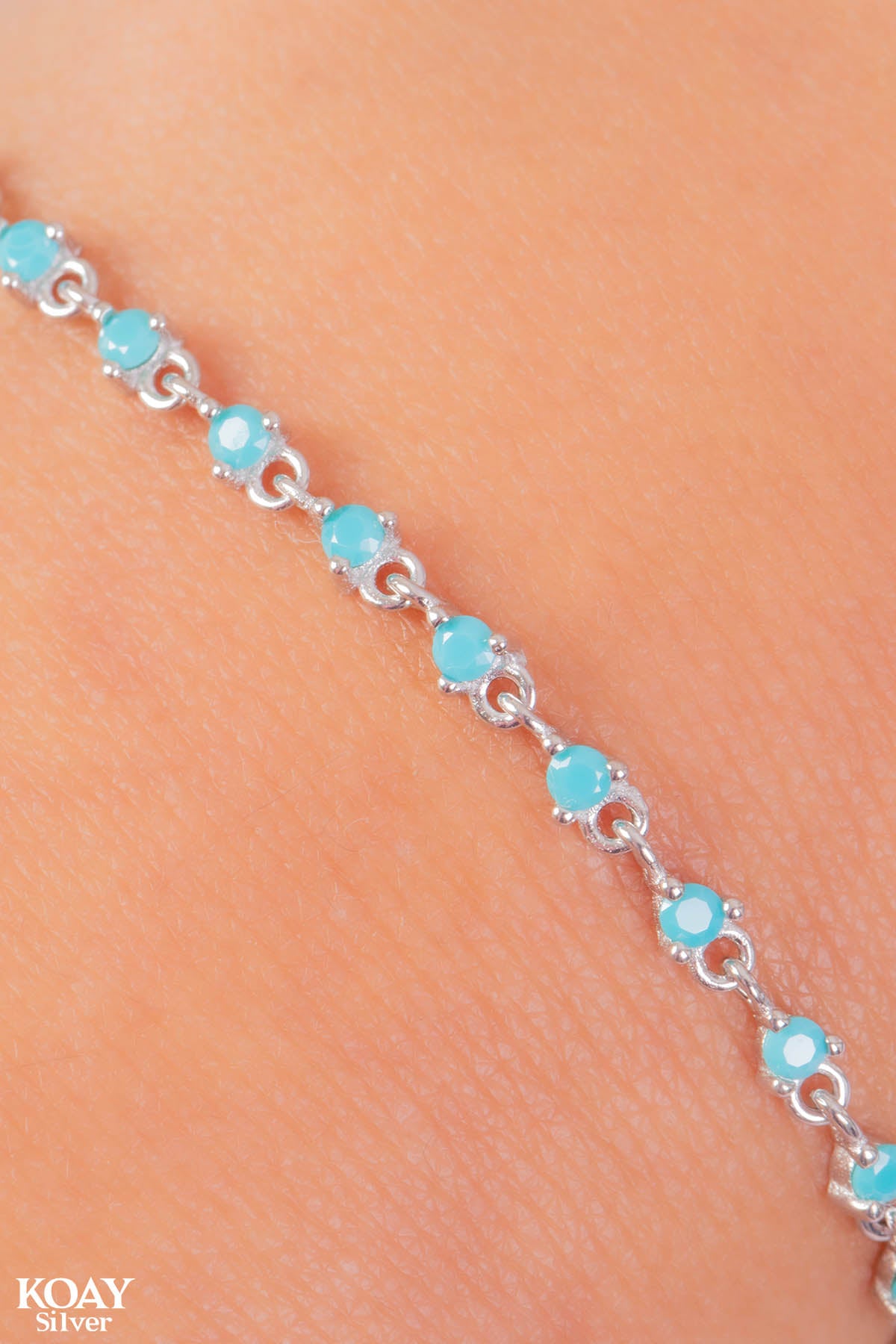 Zircons Turquoise (010) Bracelet