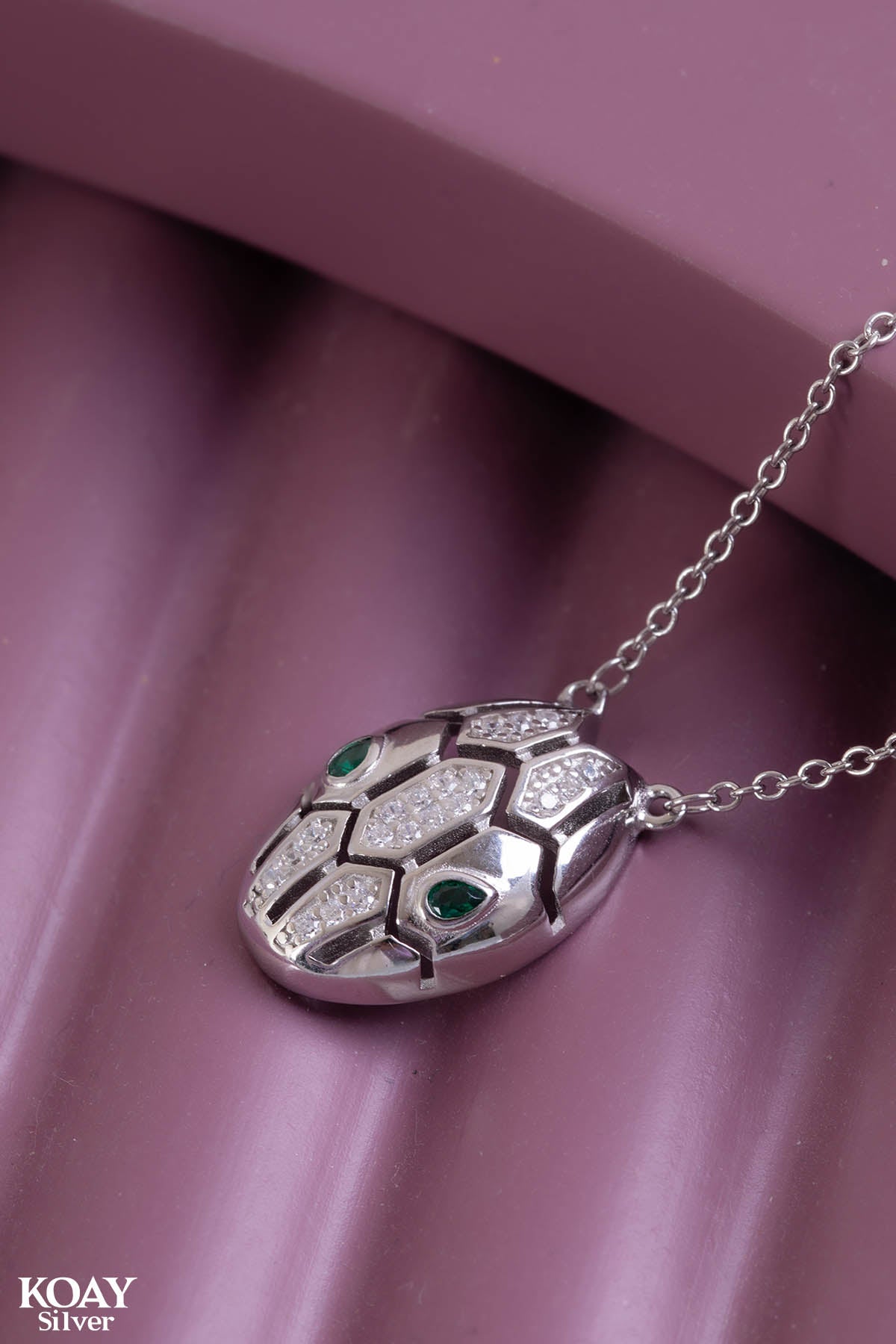Snake Green Eye Necklace