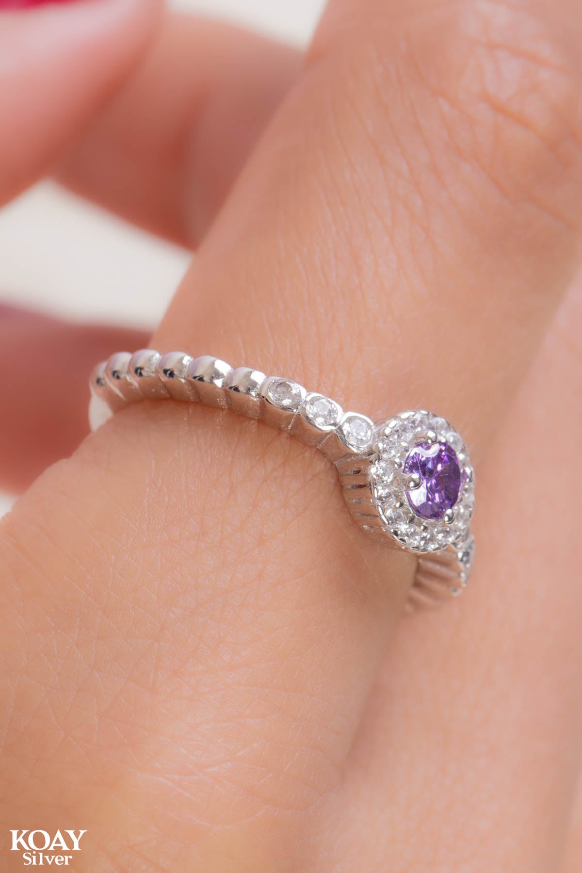 Zircon (044-Purple ) Ring