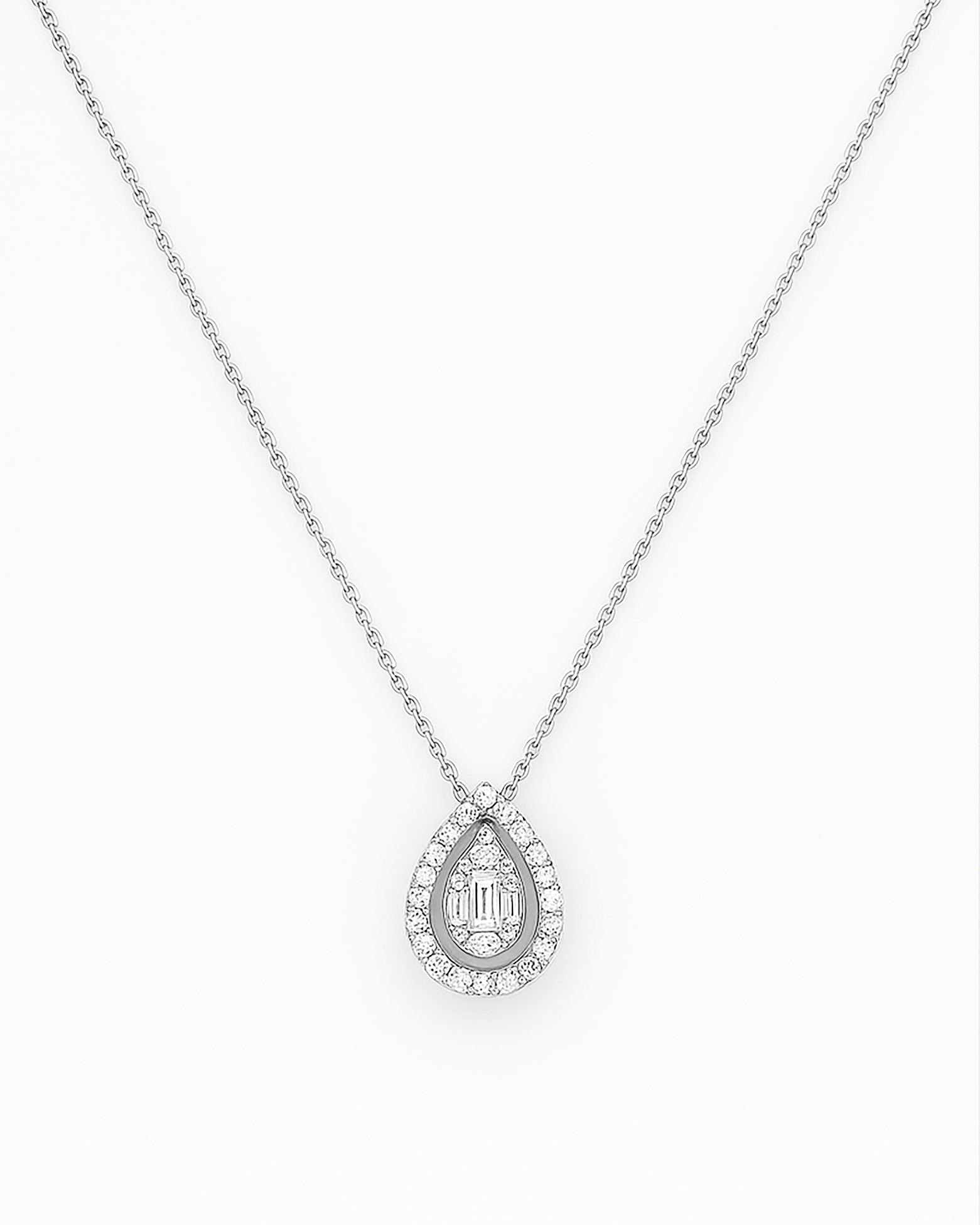 18K White Gold Diamond Necklace - RA7910