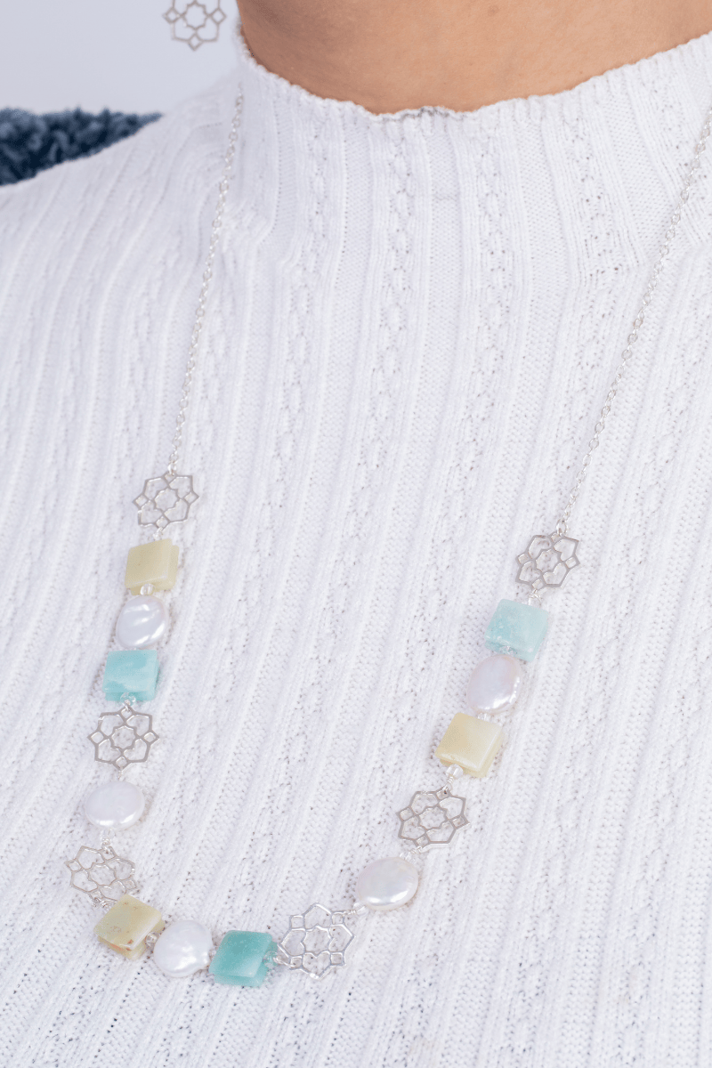 Amazonite Pearl Necklace