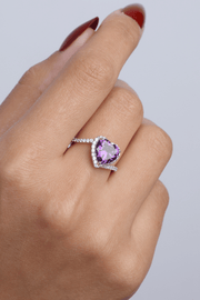 Zircon Purple Heart (09) Ring