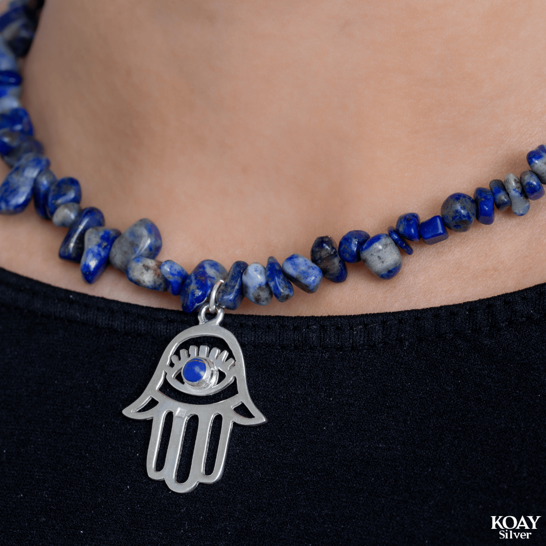 Lapis Hand Stones Necklace