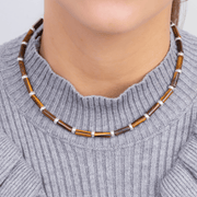 Tiger eye&silver Necklace
