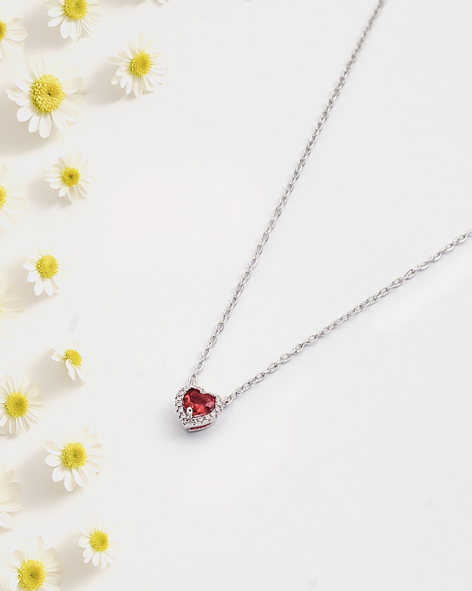 Heart Zircon Red (03) Necklace