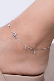 Zircon & Plain Stars Anklet