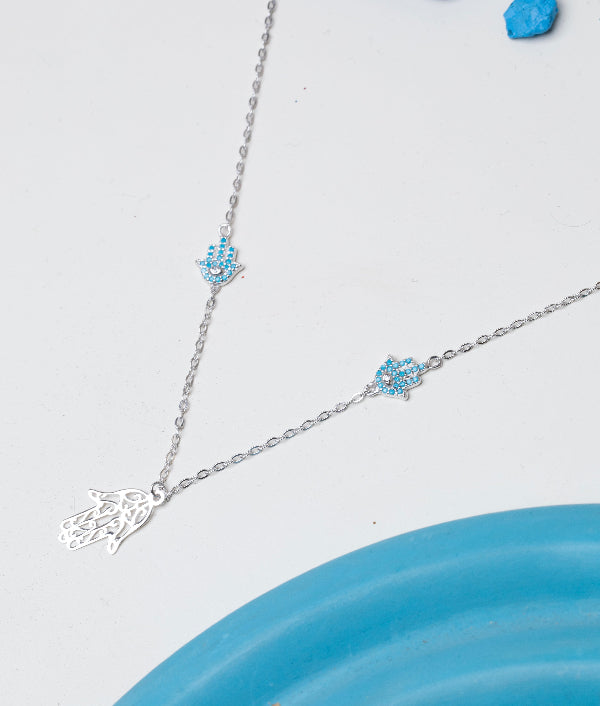 Zircon Turquoise Hand Necklace