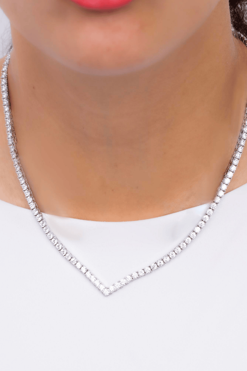 Zircon V Tennis Necklace