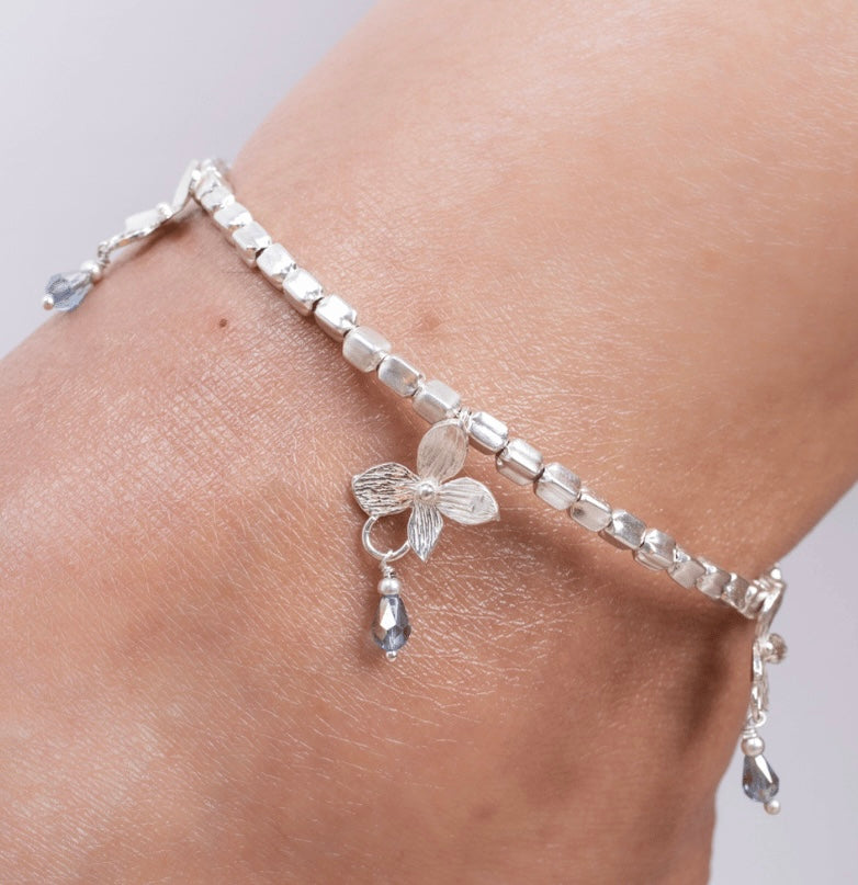 Square & Flower Anklet