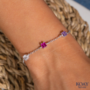 Zircon Pink And Purple Bracelet (02)