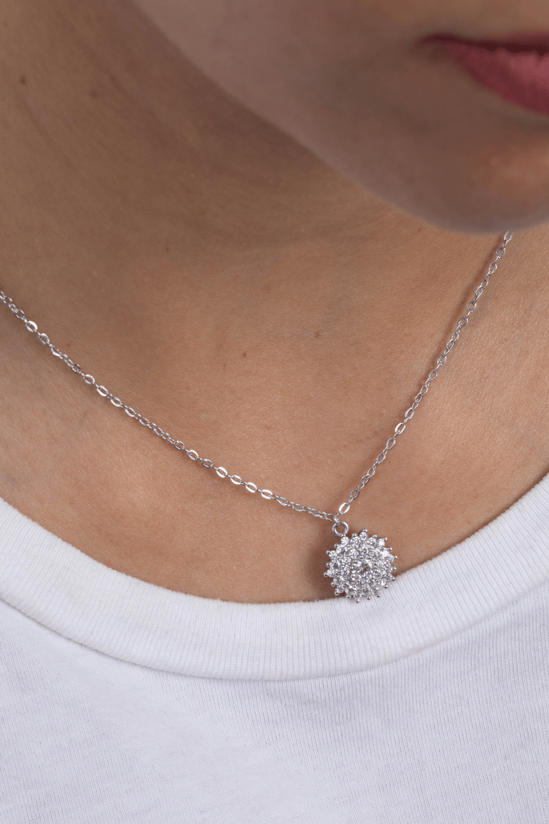 Zircon Flower (011) Necklace