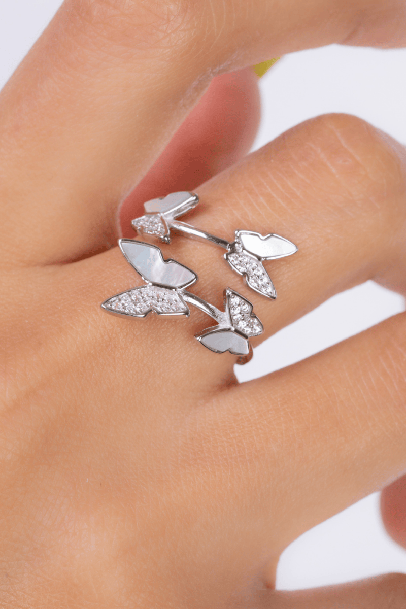 Zircon Butterfly & Sadaf (04) Ring