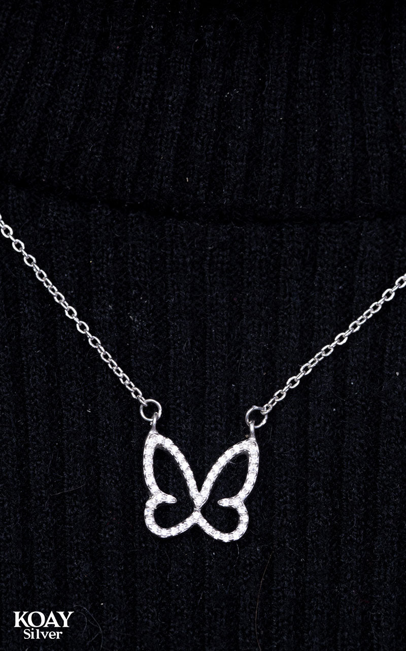 Zircon Butterfly Necklace (03)