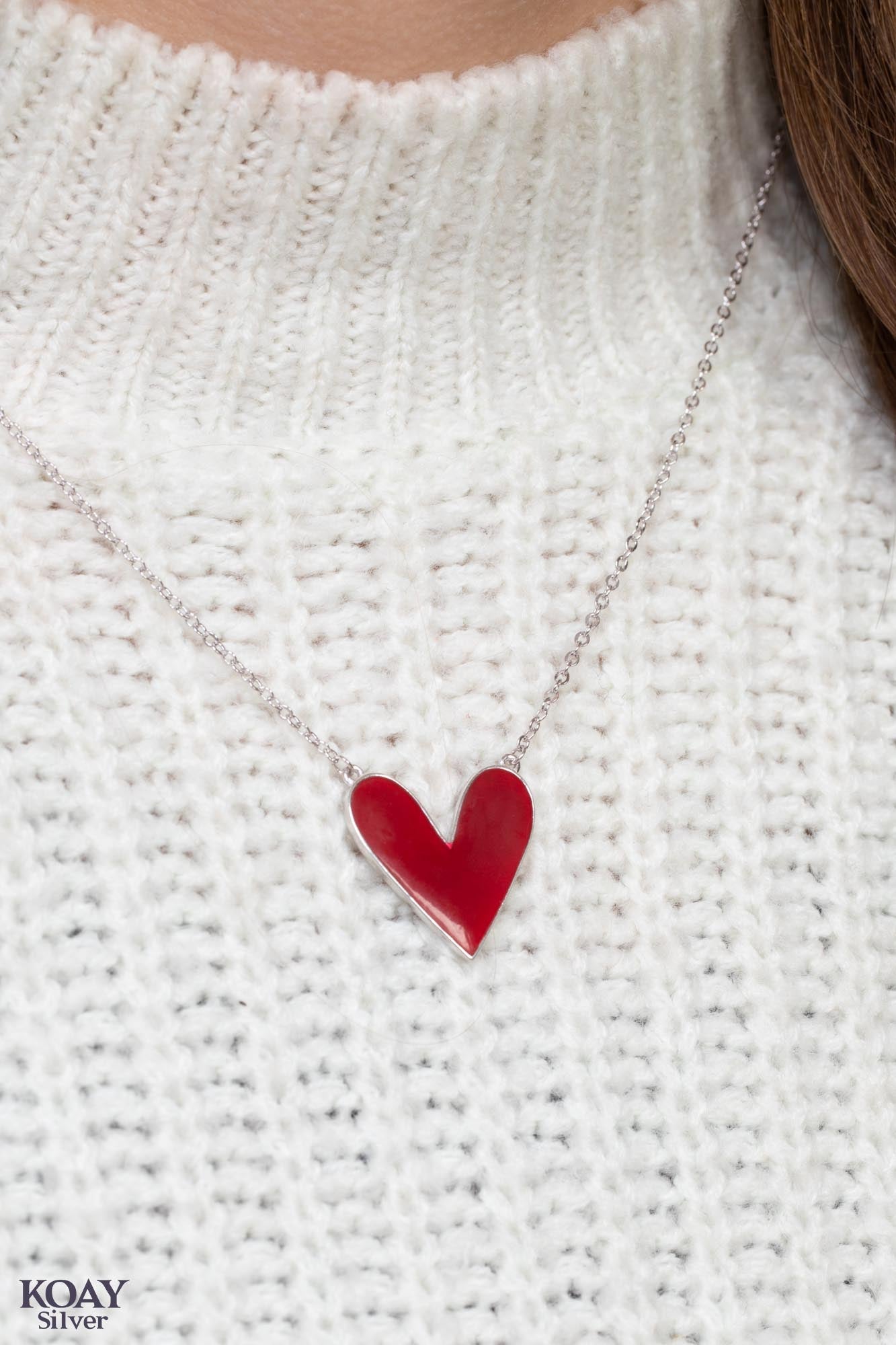 Large Red Heart Necklace