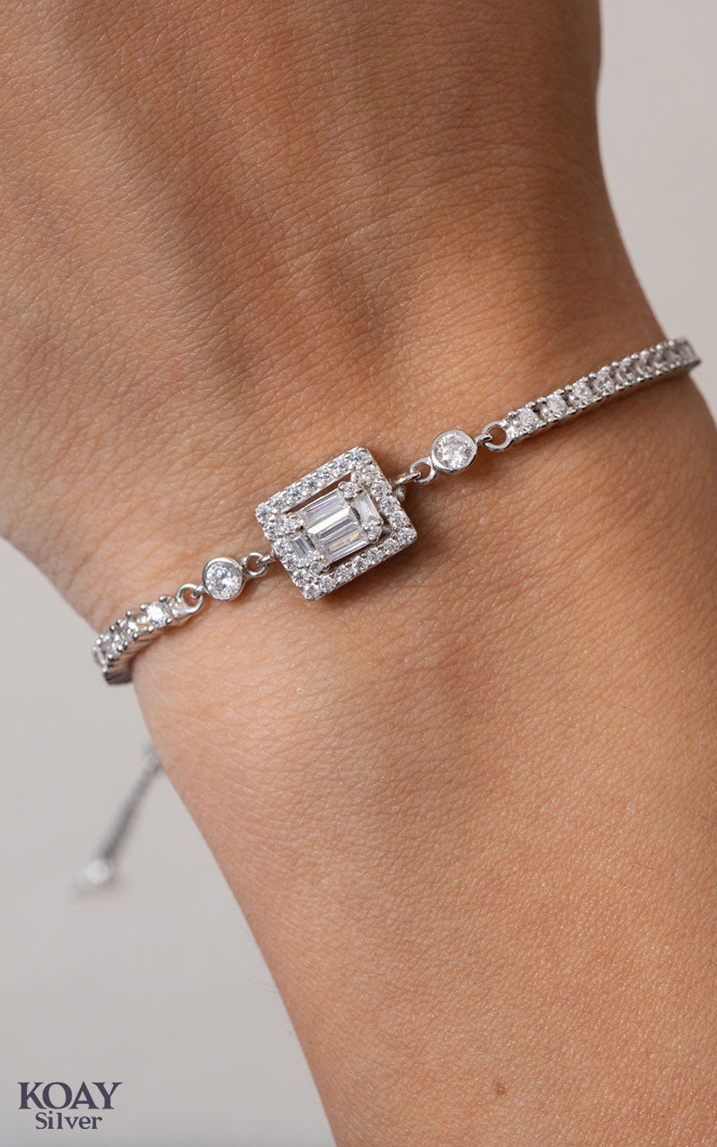 Zircon Tennis Square Bracelet