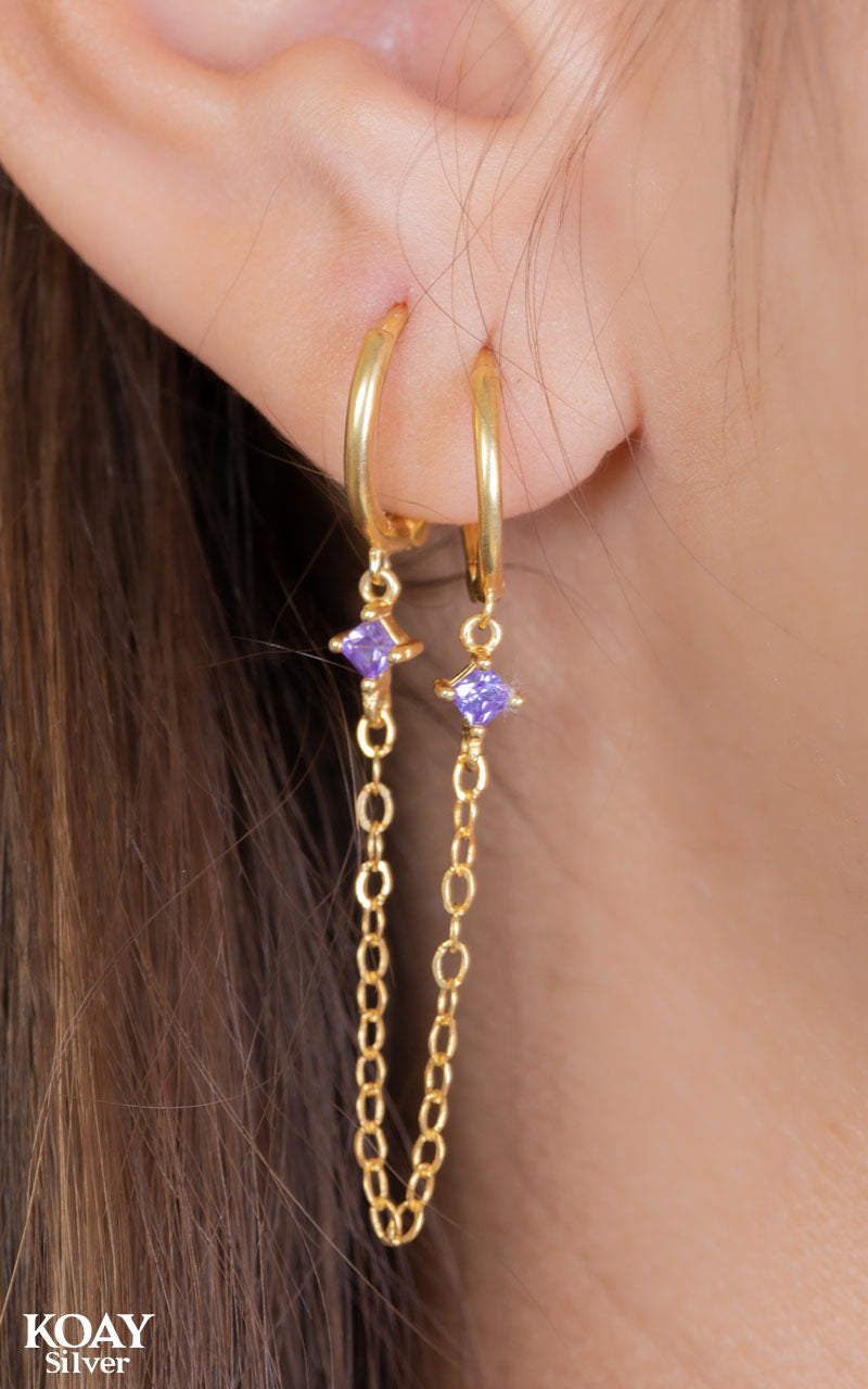 Purple Zircon Chain Earcuff GP