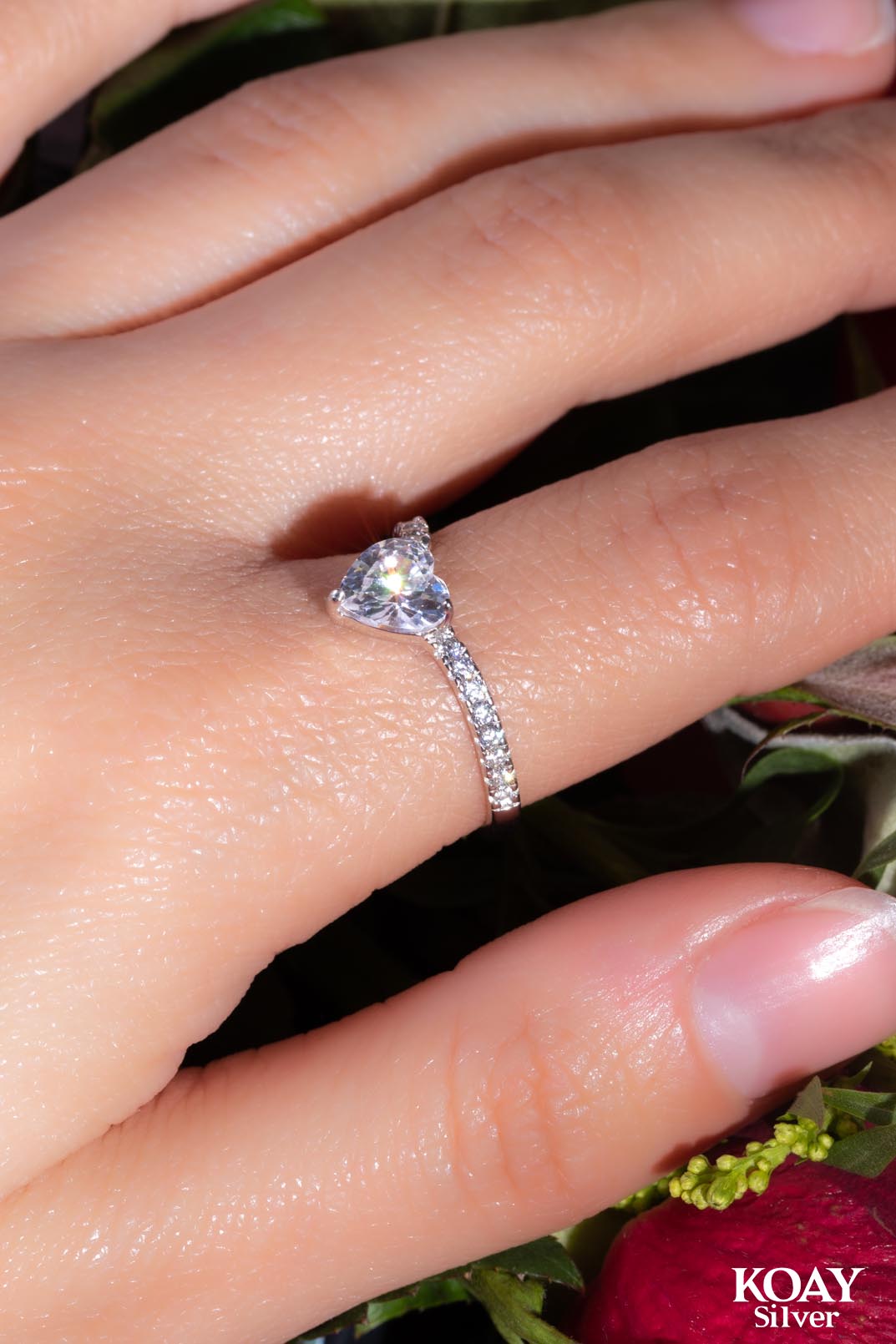 Zircon Single Heart Ring