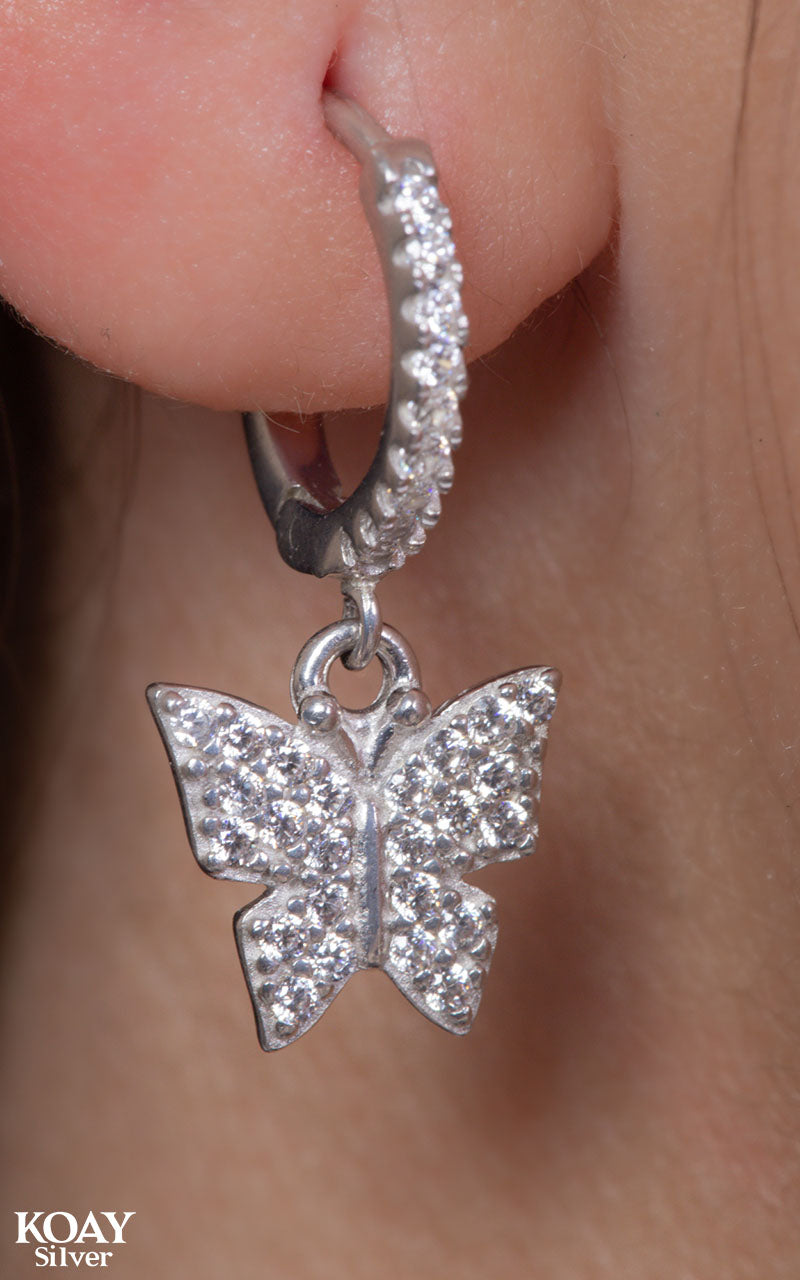 Zircon Butterfly Hoop (04) Earring