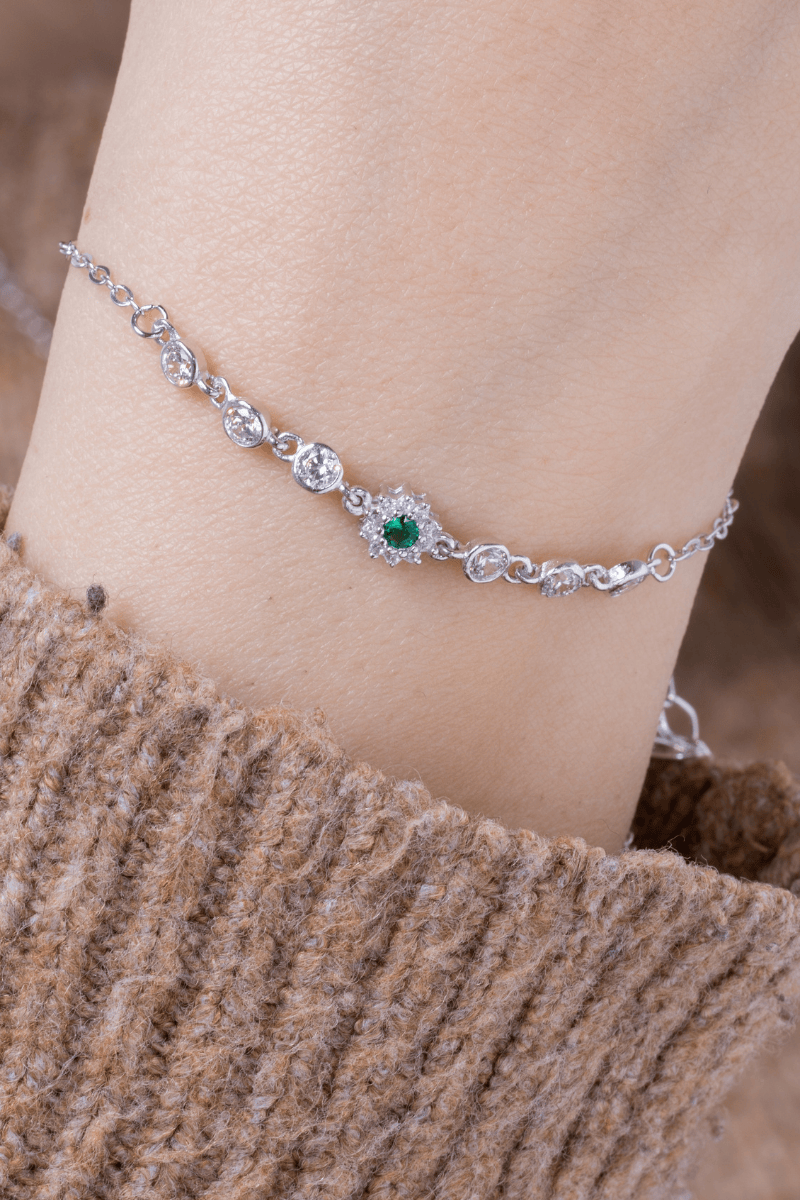 Zircon Flower Green (03) Bracelet