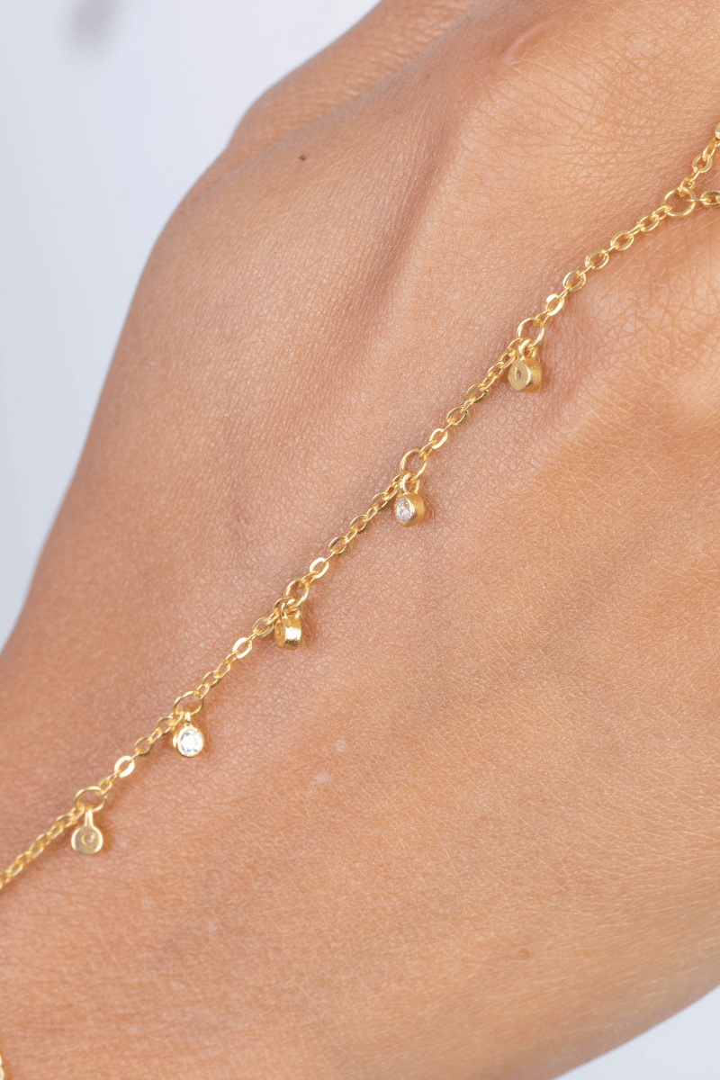 Zircons (01) Gold Plated Handchain