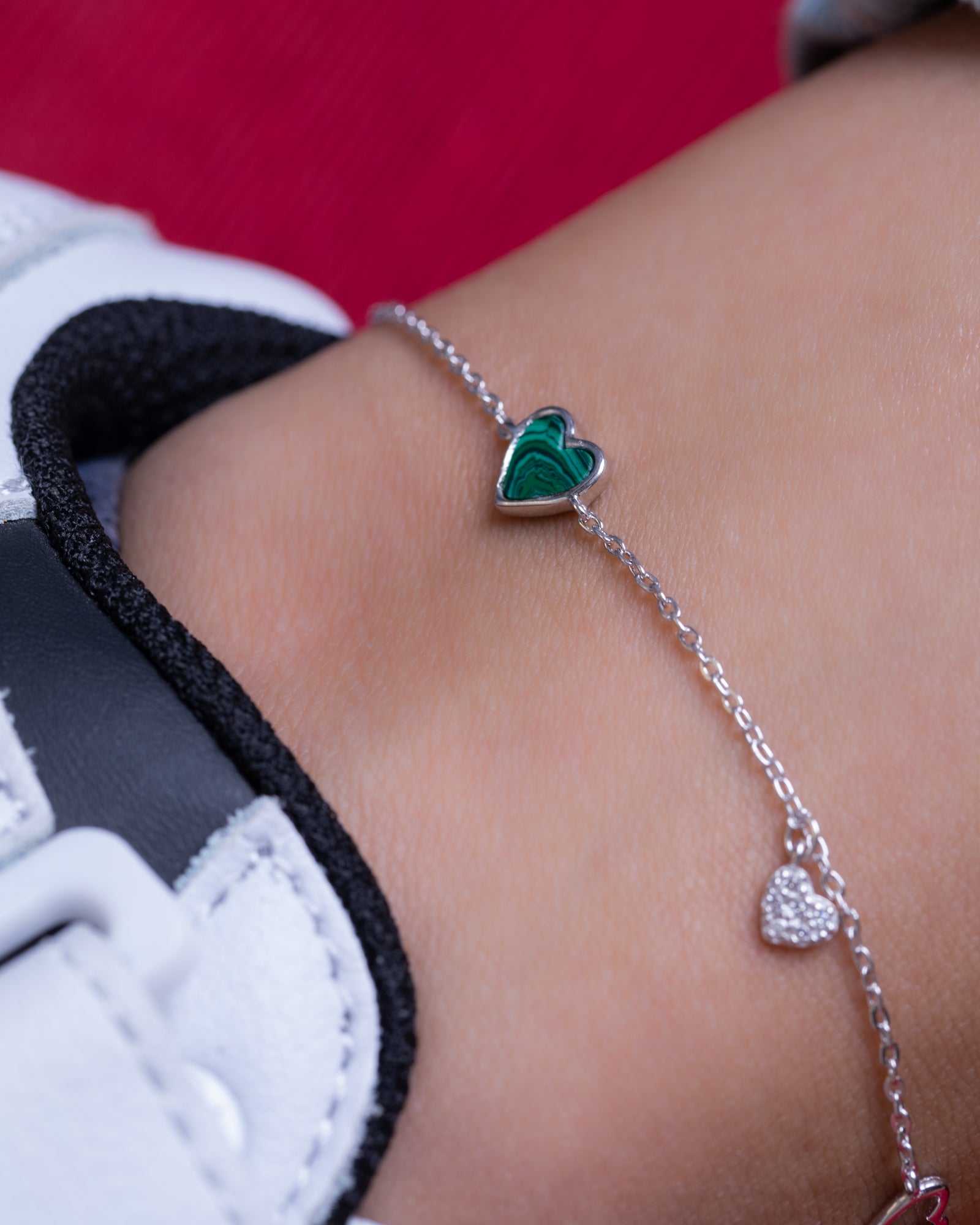 Green Heart Anklet (Malachite)