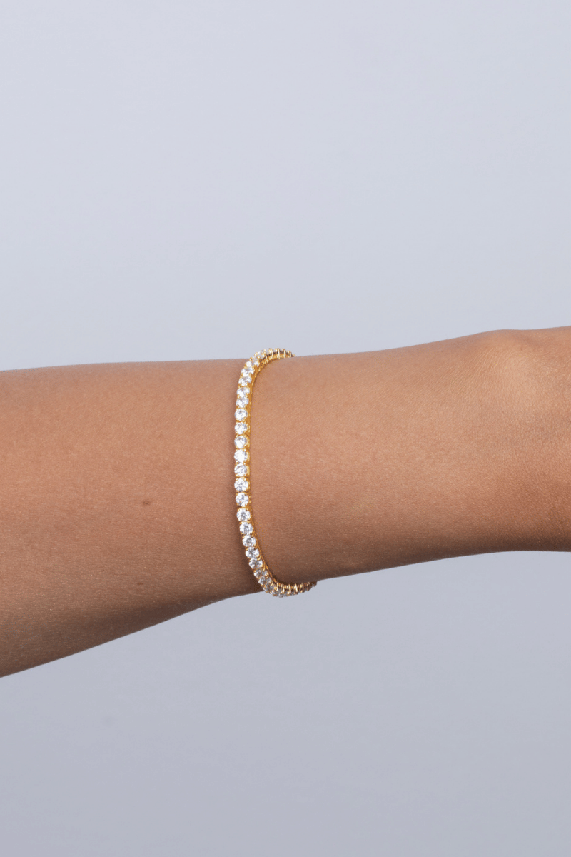 Zircon Tennis (04) Gold Plated Bracelet