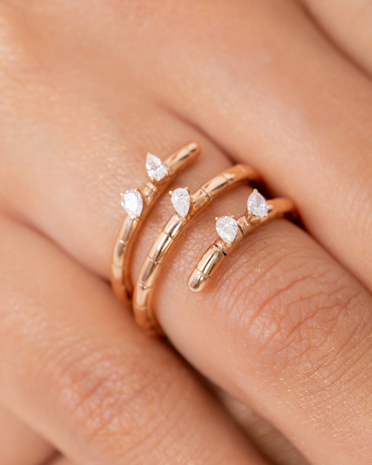18K Rose Gold Diamond Ring - RA7664
