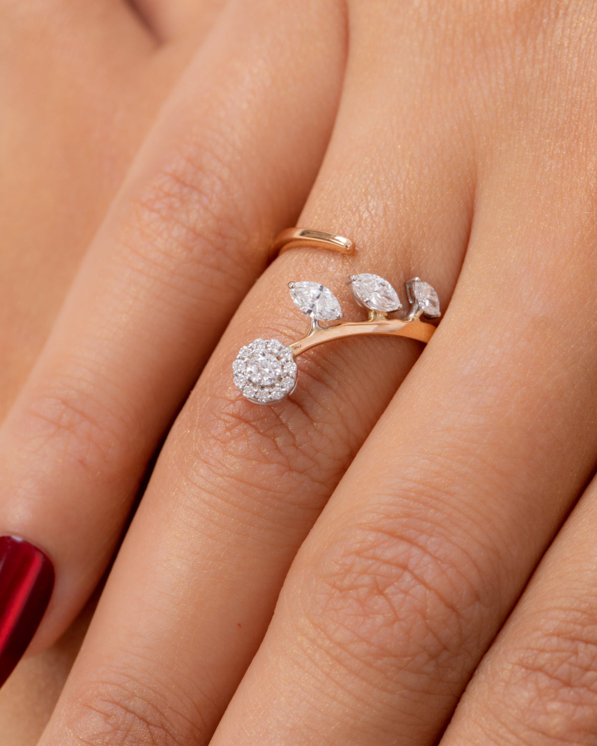 18K Rose Gold Diamond Ring - RA5515