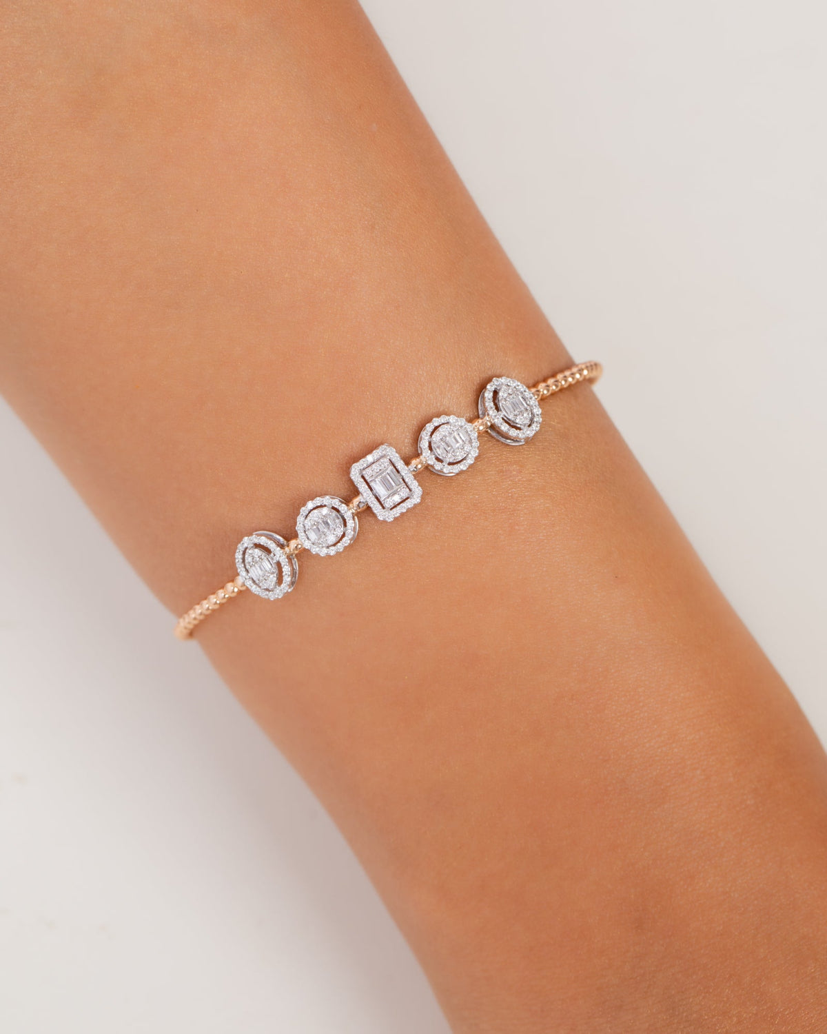 18K Rose Gold Diamond Bangle - RA9080