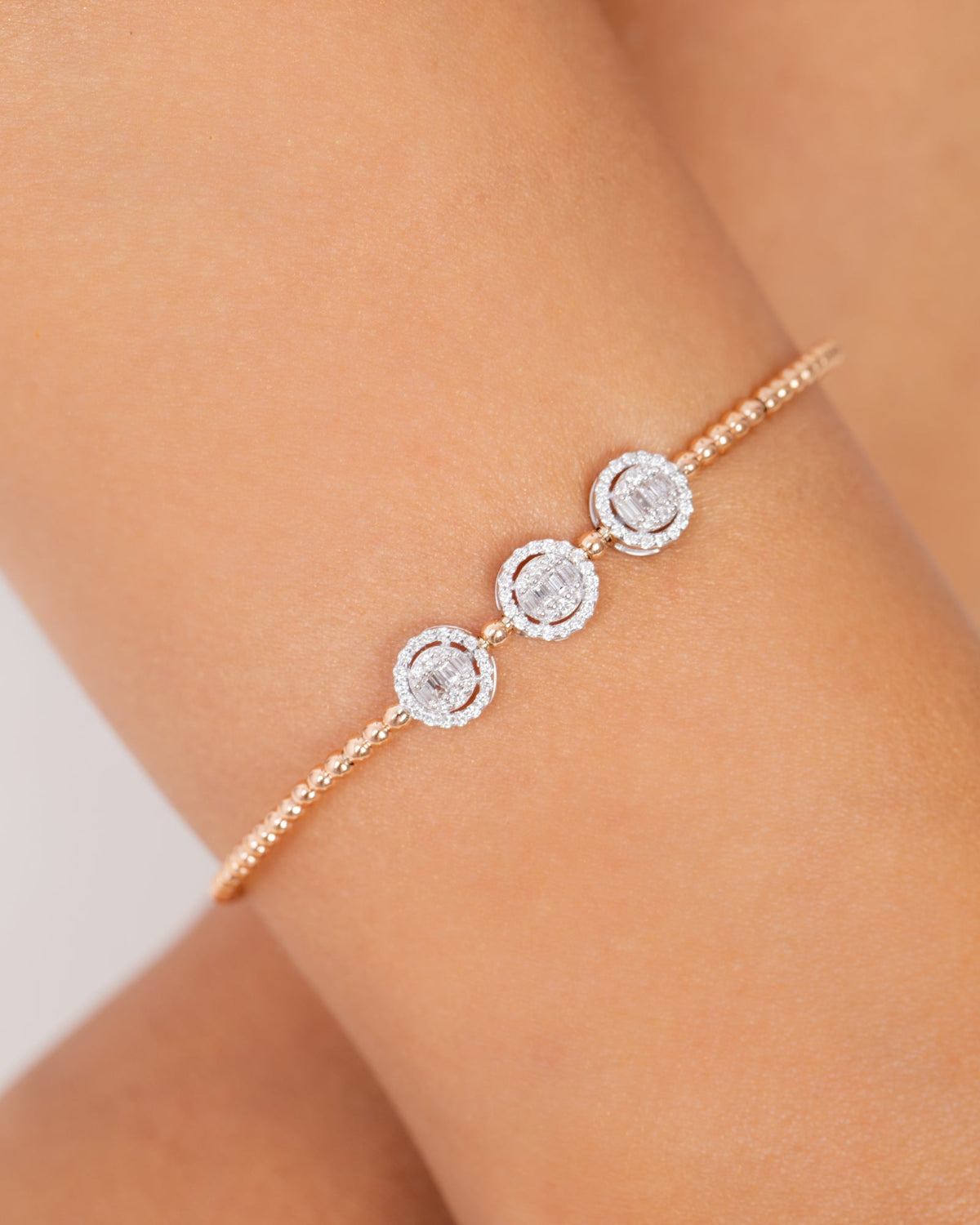18K Rose Gold Diamond Bangle - RA9085