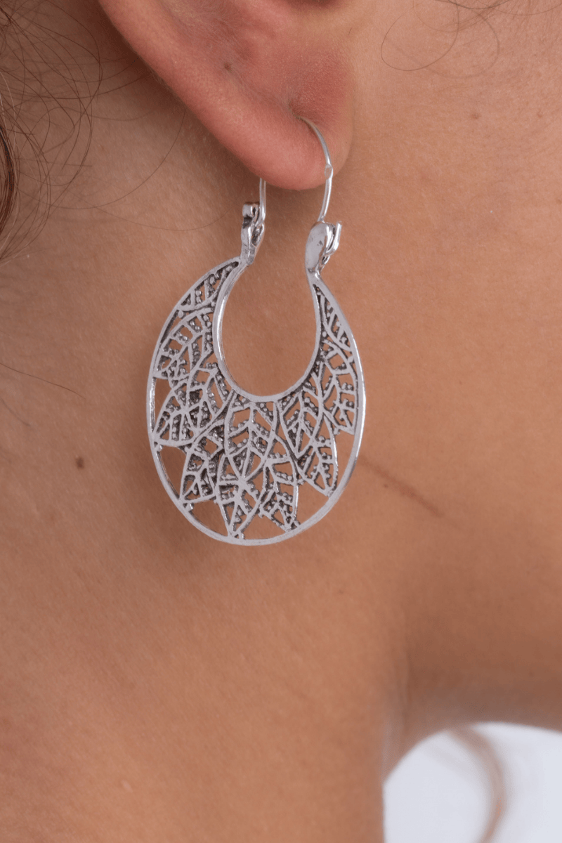Leaf Indian Hoop Earring