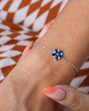 Flower Zircon Blue Bracelet