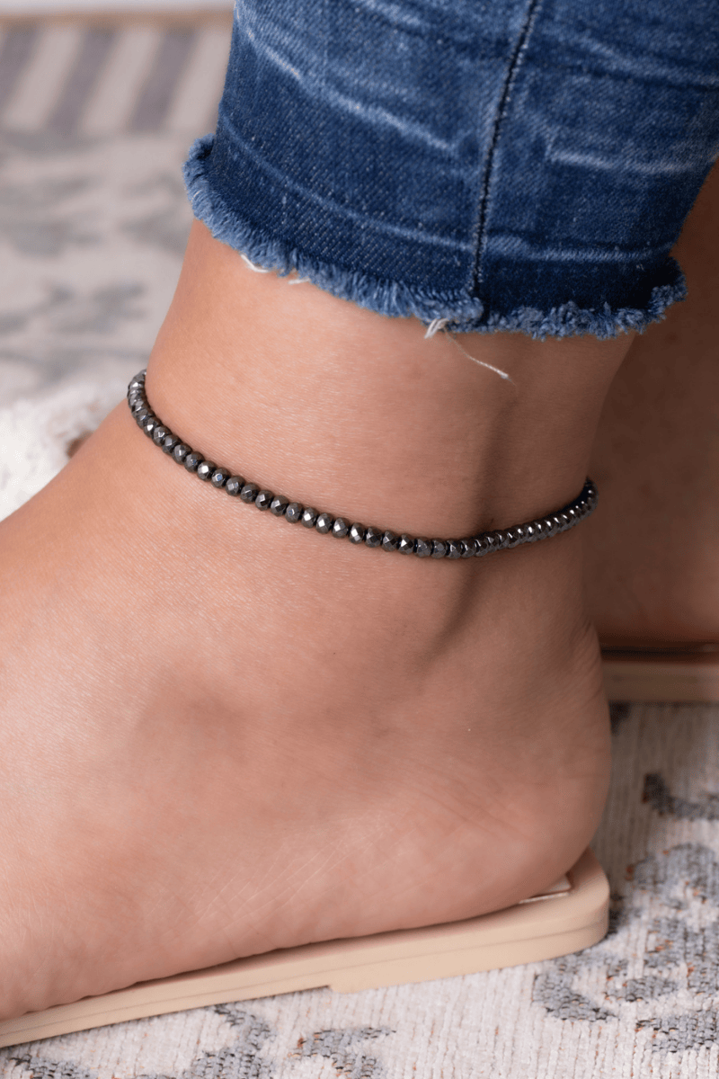 Small Hematite Balls Anklet