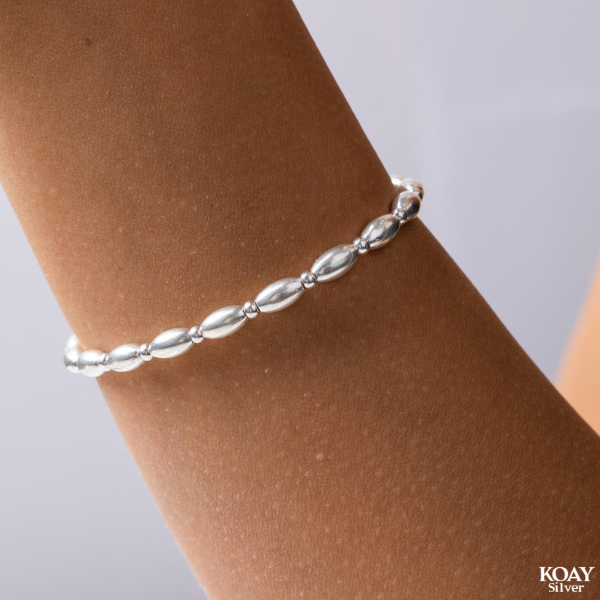 Big Silver Oval Bracelet