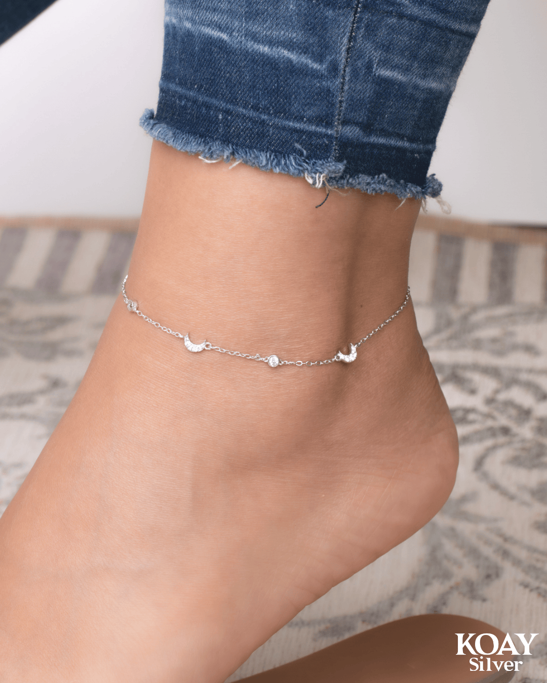 Zircon Crescent Anklet