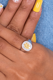 Zircon Strong Mix Gold Pinky ring
