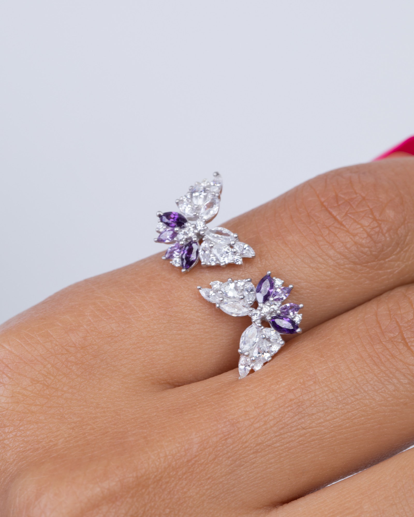 Zircon Two Butterfly Purple (01) Ring