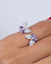 Zircon Two Butterfly Purple (01) Ring
