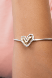 Plain Heart Gold Plated Bangle