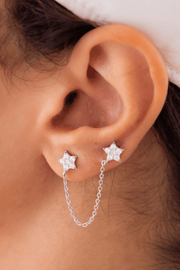 Zircon Double Star Earring
