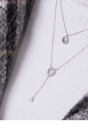 Zircon Sun Double Layer Necklace