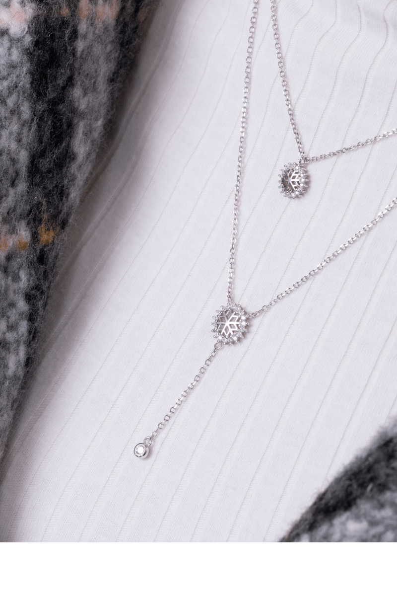 Zircon Sun Double Layer Necklace