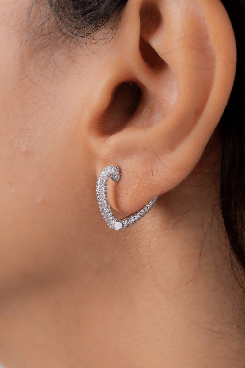 Zircon Heart Hoop 03 Earring