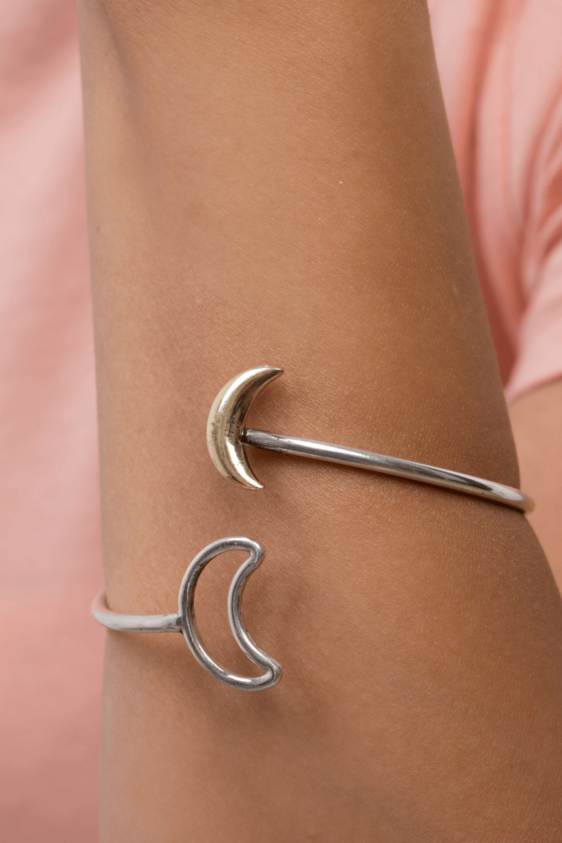 Plain Crescent Gold Plated Bangle