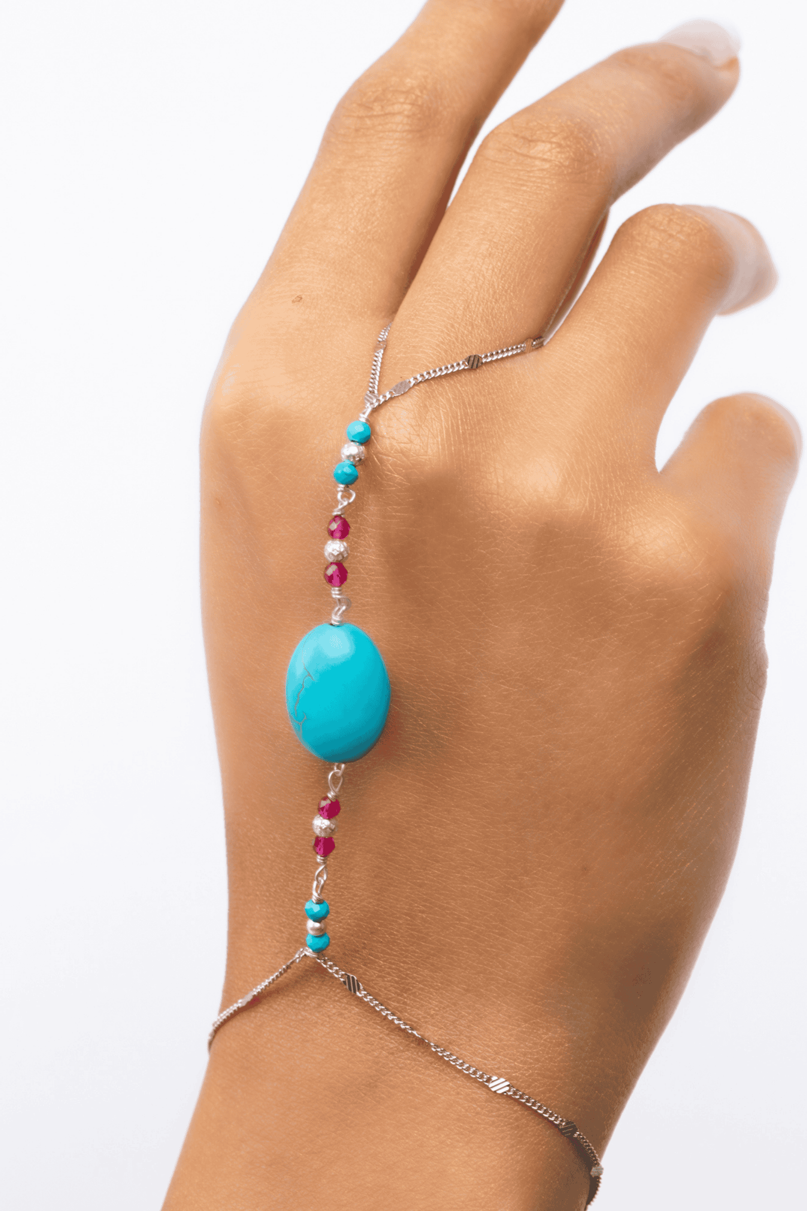 turquoise &pink Handchian