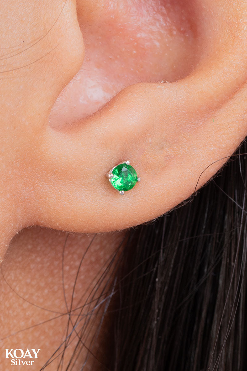 Tiny Green Zircon Earring