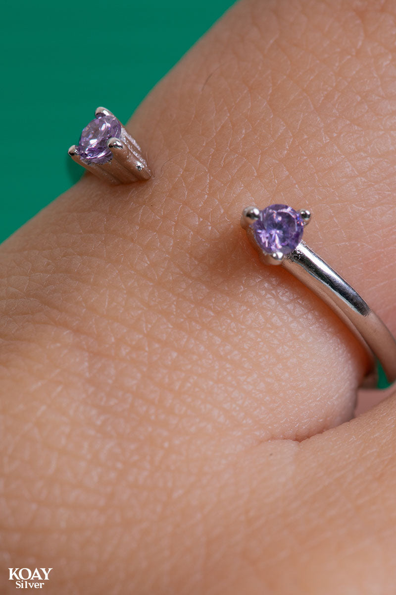 Double Zircon Purple (02) Ring