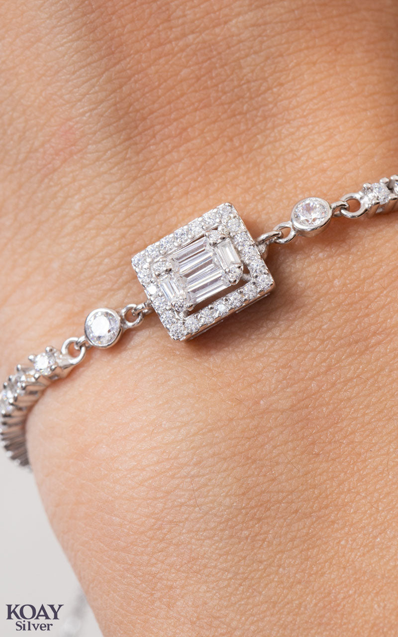 Zircon Tennis Square Bracelet