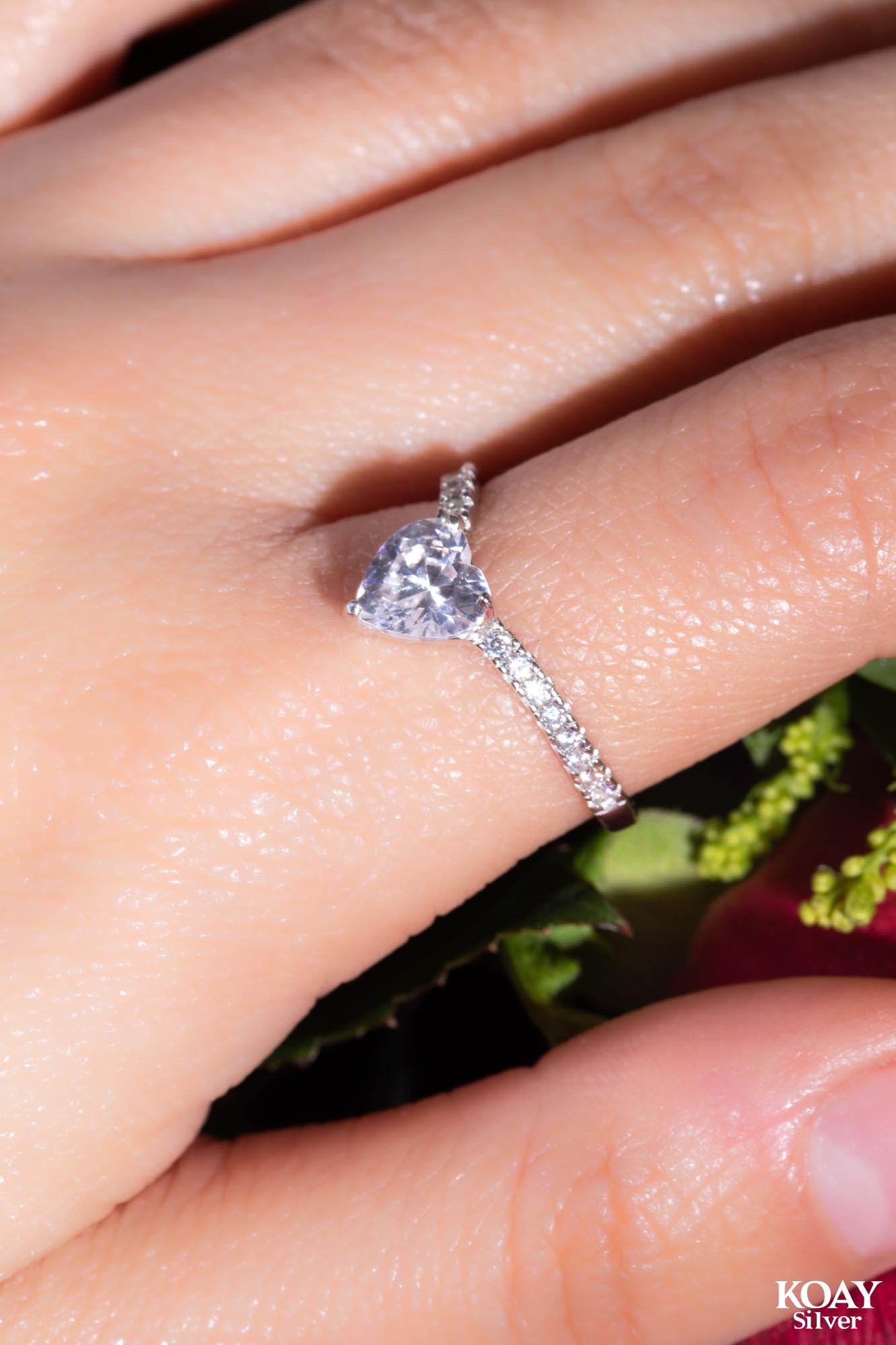 Zircon Single Heart Ring